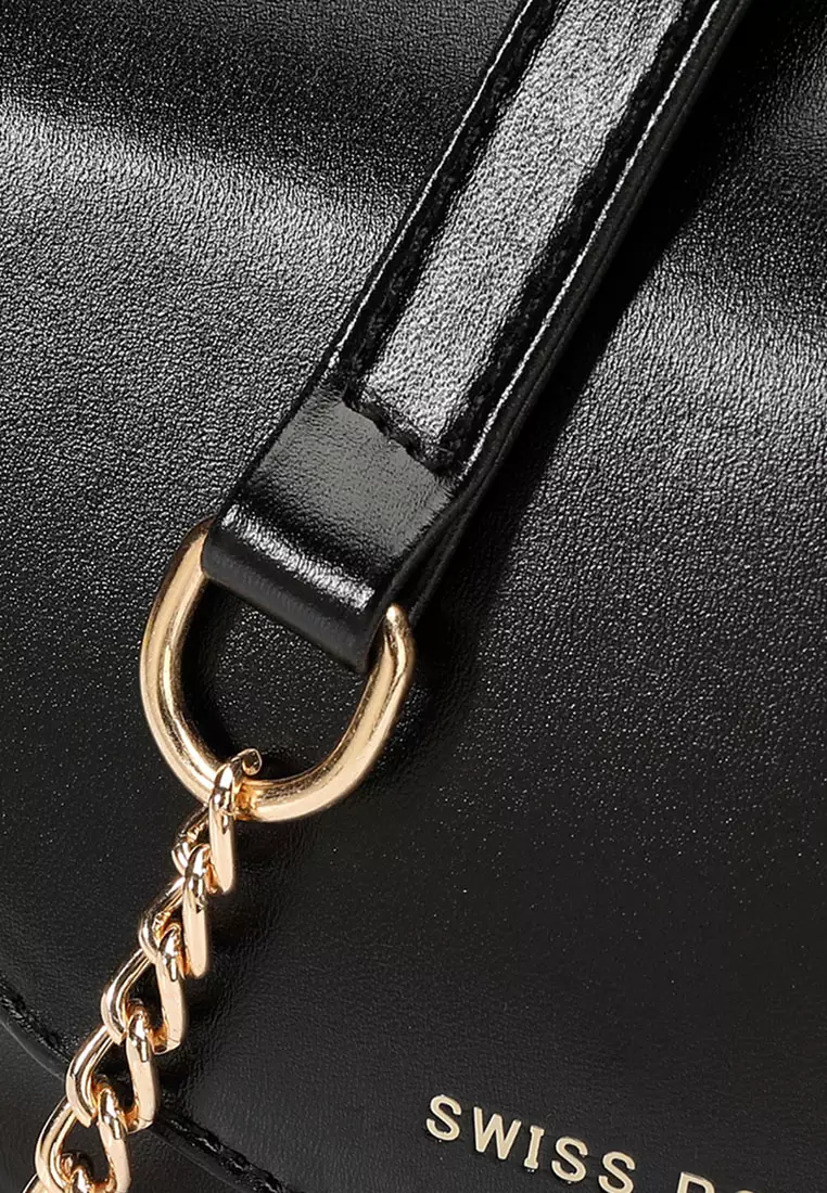 Women's Chain Shoulder Bag / Sling Bag / Crossbody Bag (Tas Bahu Wanita / Tas Selempang Wanita) - Hitam