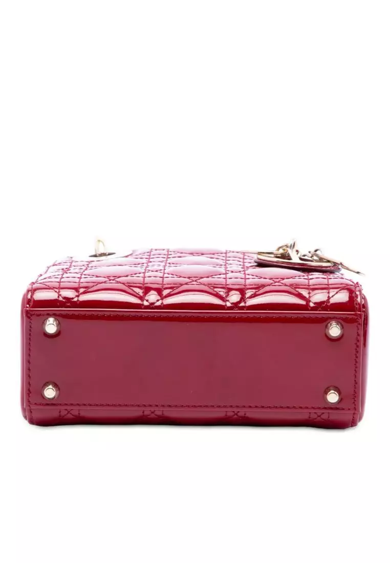 Pre-Loved Dior Mini Patent Cannage Lady Dior