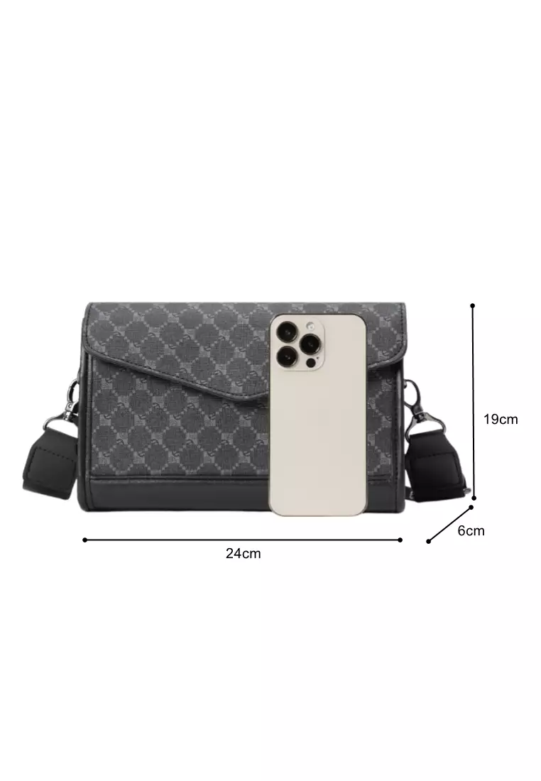 Men's Pattern Flap Crossbody Messenger Bags