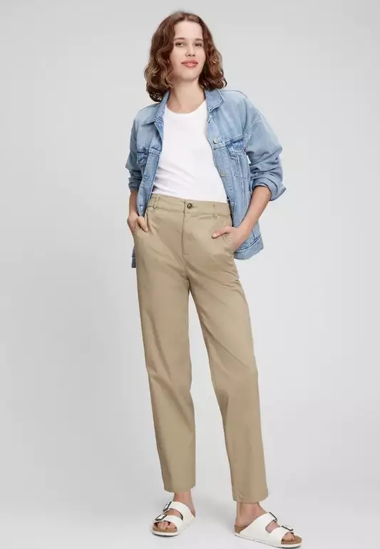 High Rise Girlfriend Khaki Pants