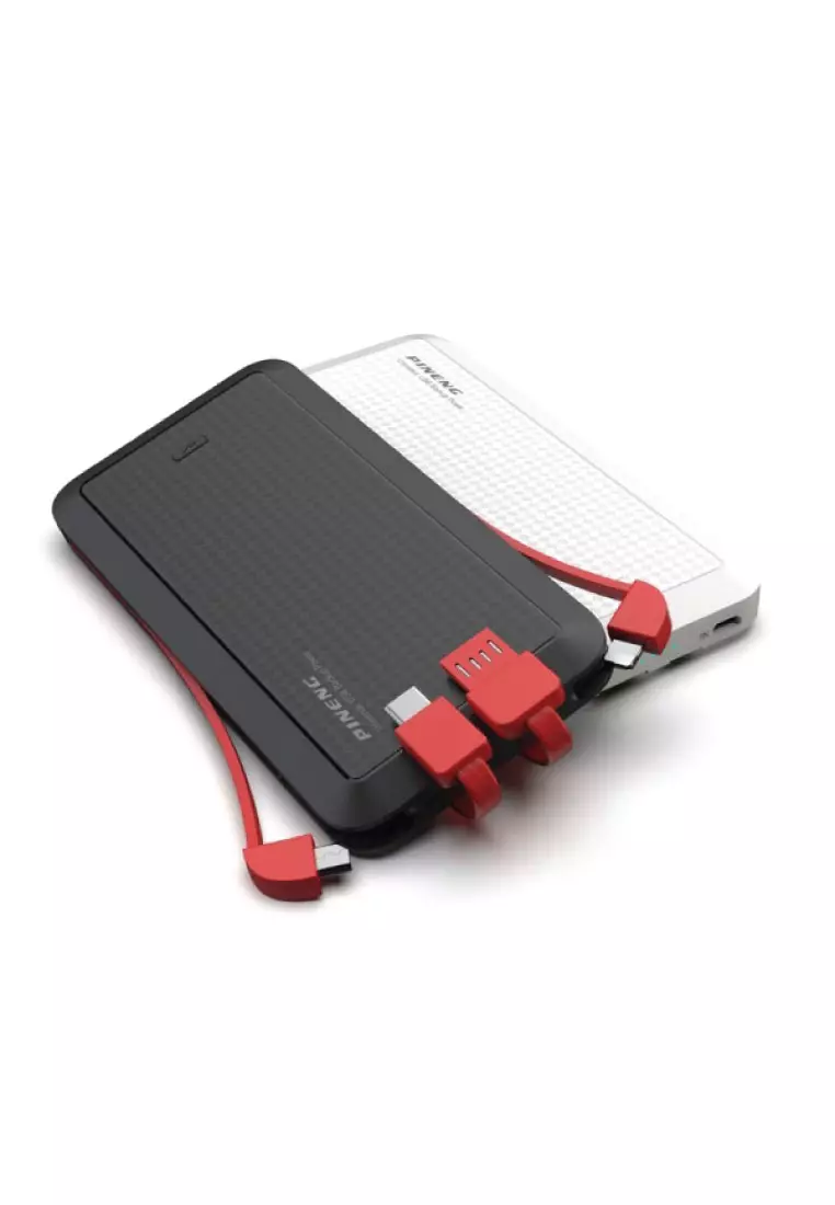 Buy Blackbox Pineng PN957 10000mAh Power Bank With 3 Built-In Cable White  Online