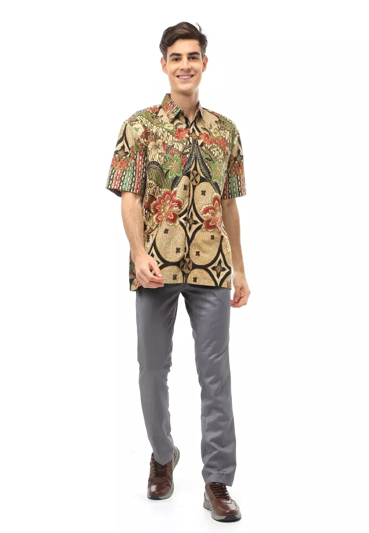 Kendrick Atasan Formal Kemeja Batik Pria Prakha Short Sleeve Material Cotton ORIGINAL