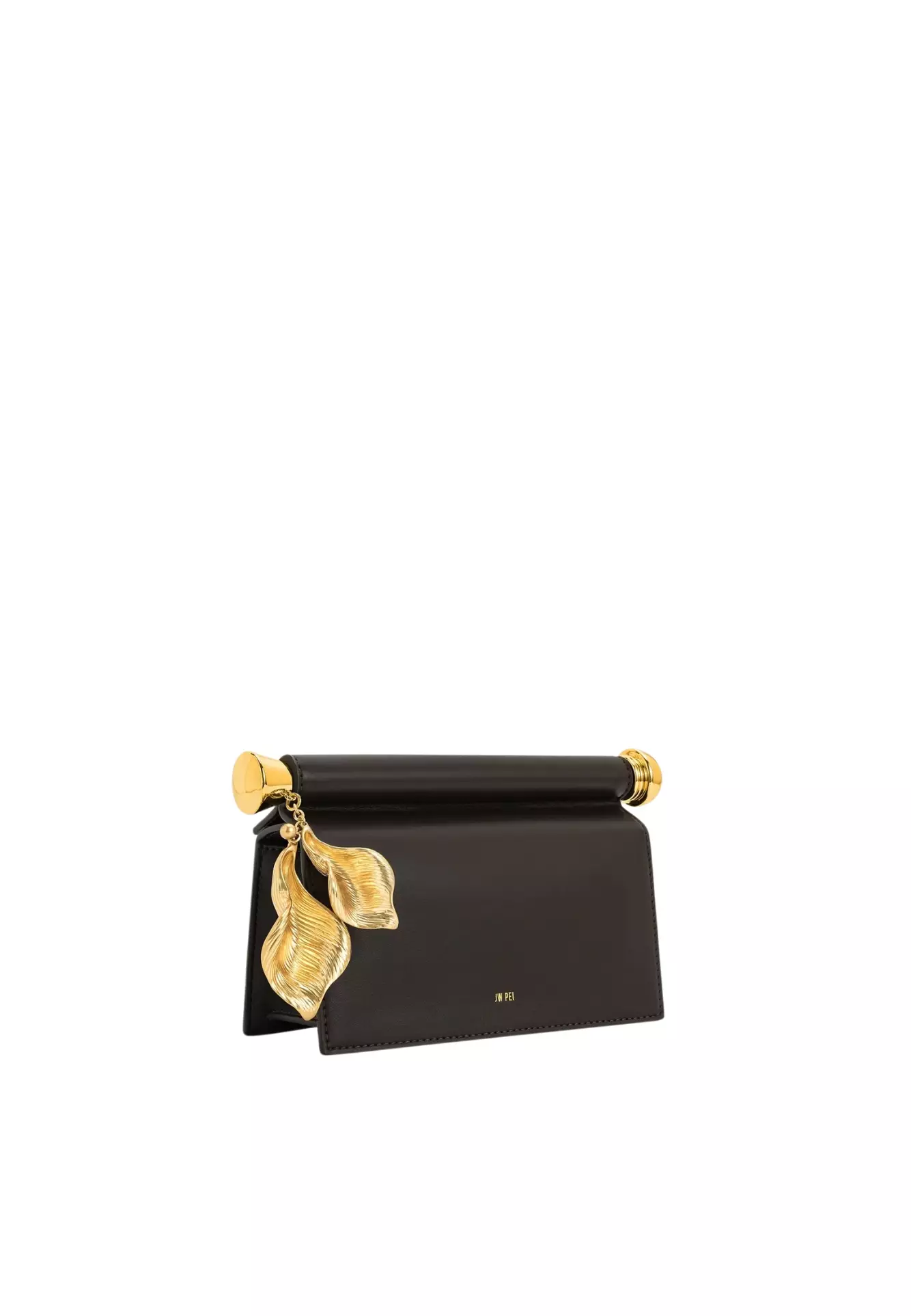 Holly Metal Pendant Embellished Clutch - Dark Brown