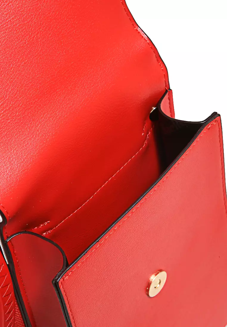 Sling Bag Tas Selempang Wanita Flower Motive Many Pocket Material Leather ORIGINAL