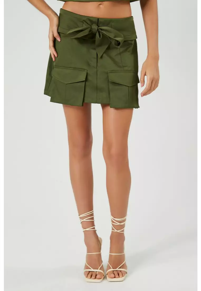 Buy FOREVER 21 Tie Front Cargo Mini Skirt 2024 Online ZALORA