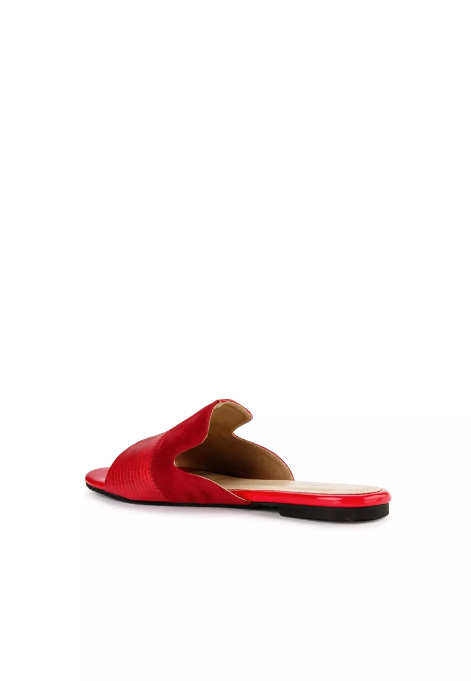Tulip Sandal wanita Flat Slip On - Red
