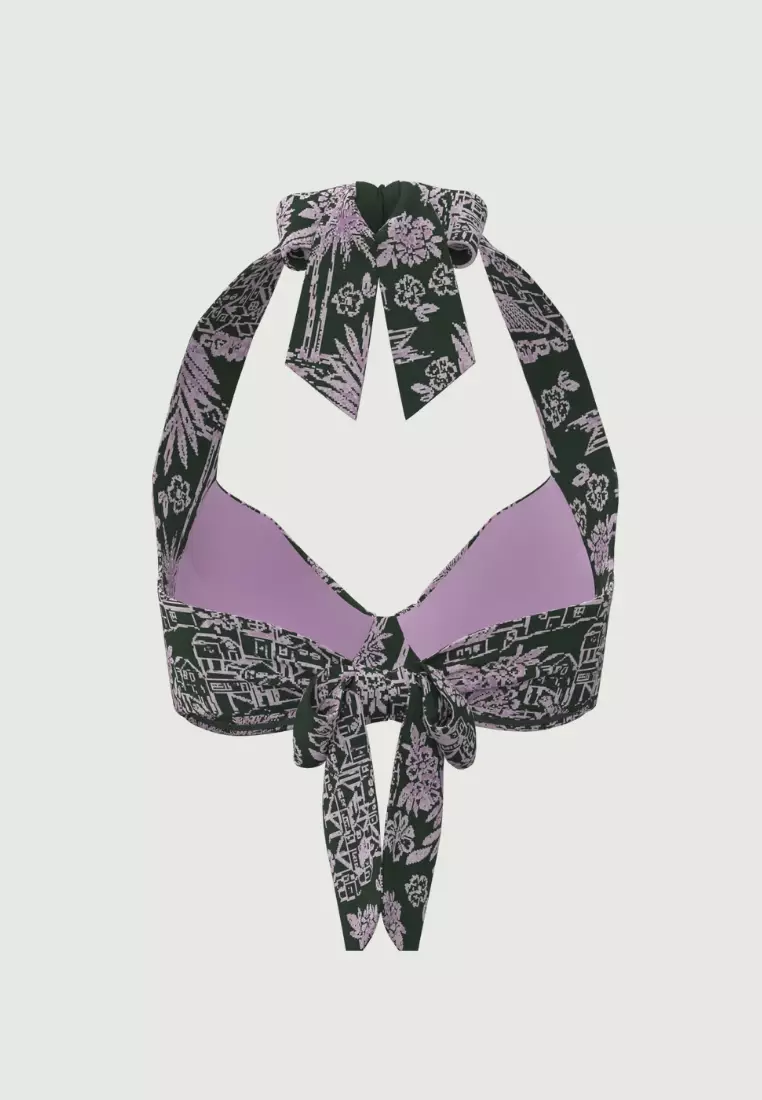 Tropadelic Days Green Knot Front Bikini Top