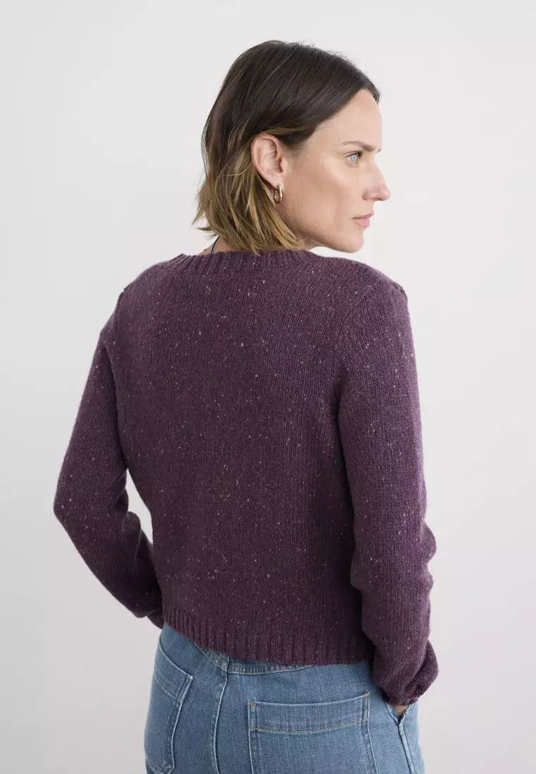 Seasalt Cornwall Purple Dawson Pick Cardigan Merino