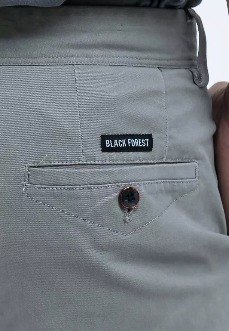 Forest Stretchable Chino Pants Trousers Straight Cut Khakis Pant Men Cotton Men Long Pants - 610197 - 04Grey