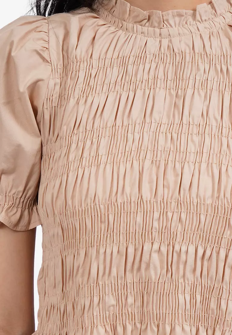 Short Sleeve Smocked Mini Dress