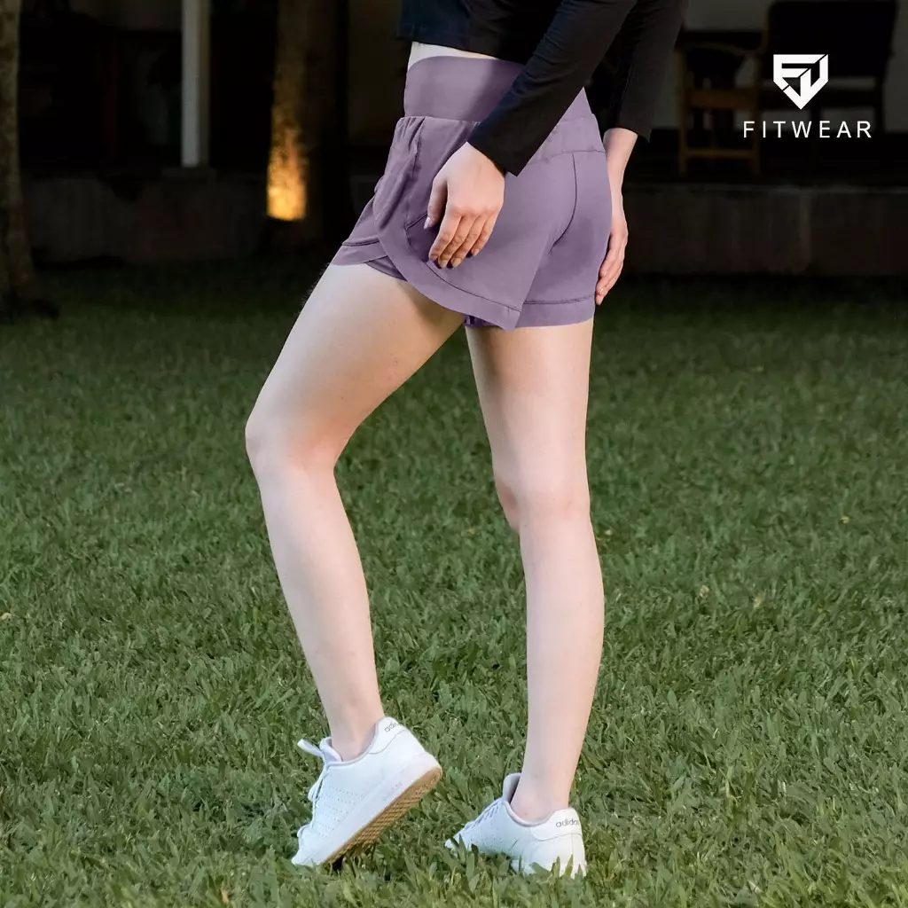 Fitwear - Celana Pendek + Inner Olahraga Wanita SCARLETT MESH JUMBO SHORT - PURPLE MAUVE