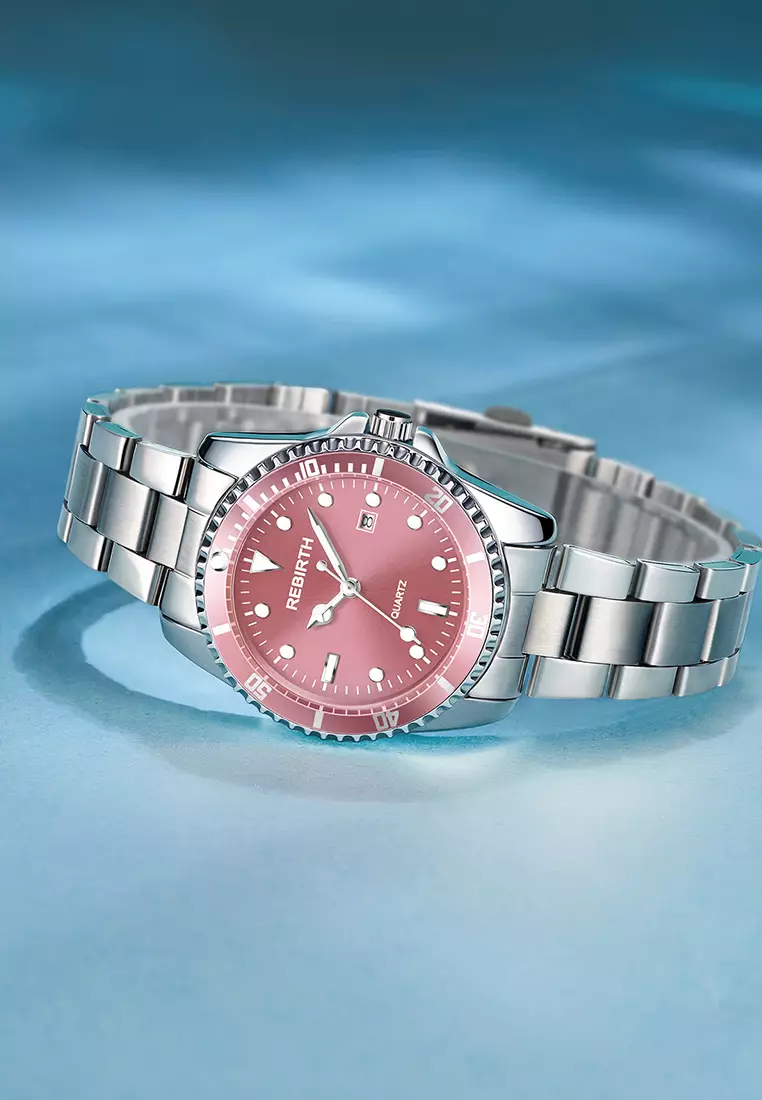 jam tangan wanita original Top Mewah bisnis Tali stainless steel dengan gelang