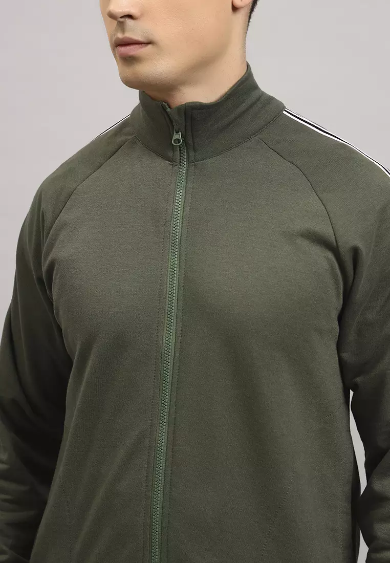 Men's CoreSync High-Neck Performance Green Jacket