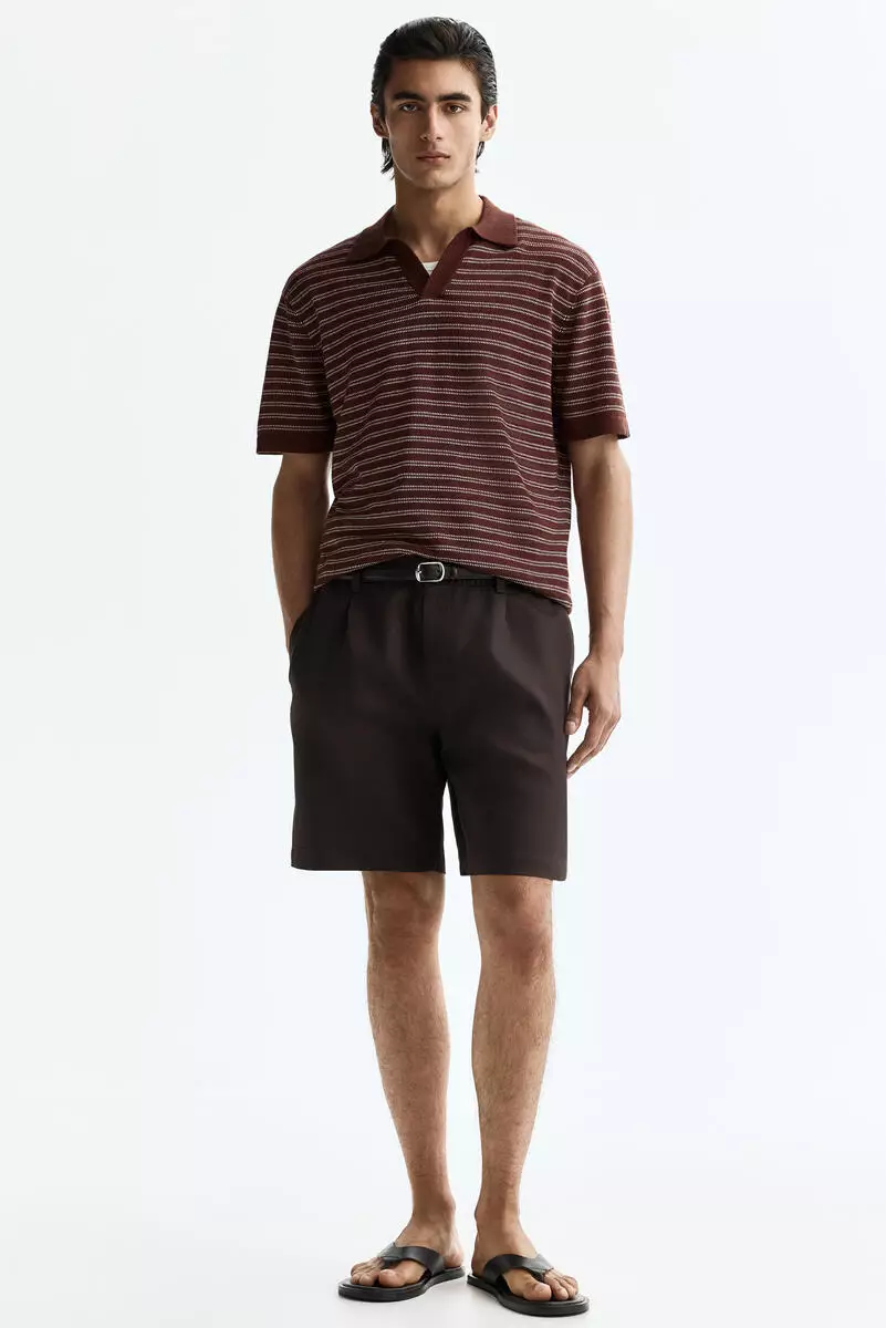 Regular Fit Linen-blend polo shirt