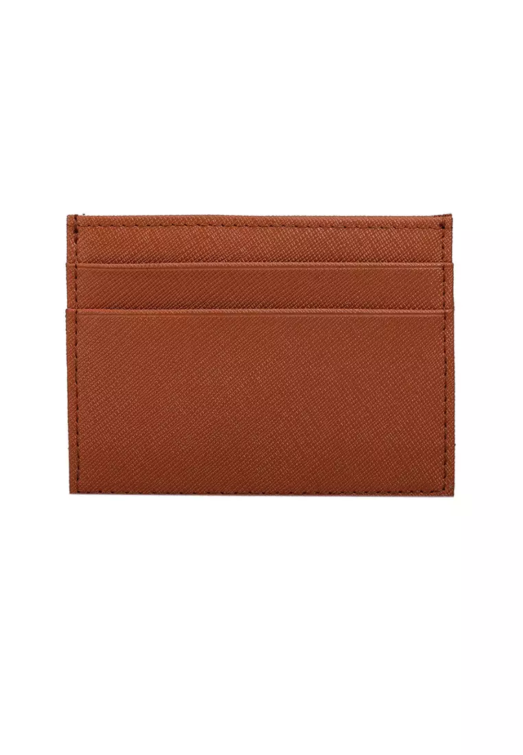 Brown Card Holder Brown Grained Leather Card Holder (PHCH19006a)