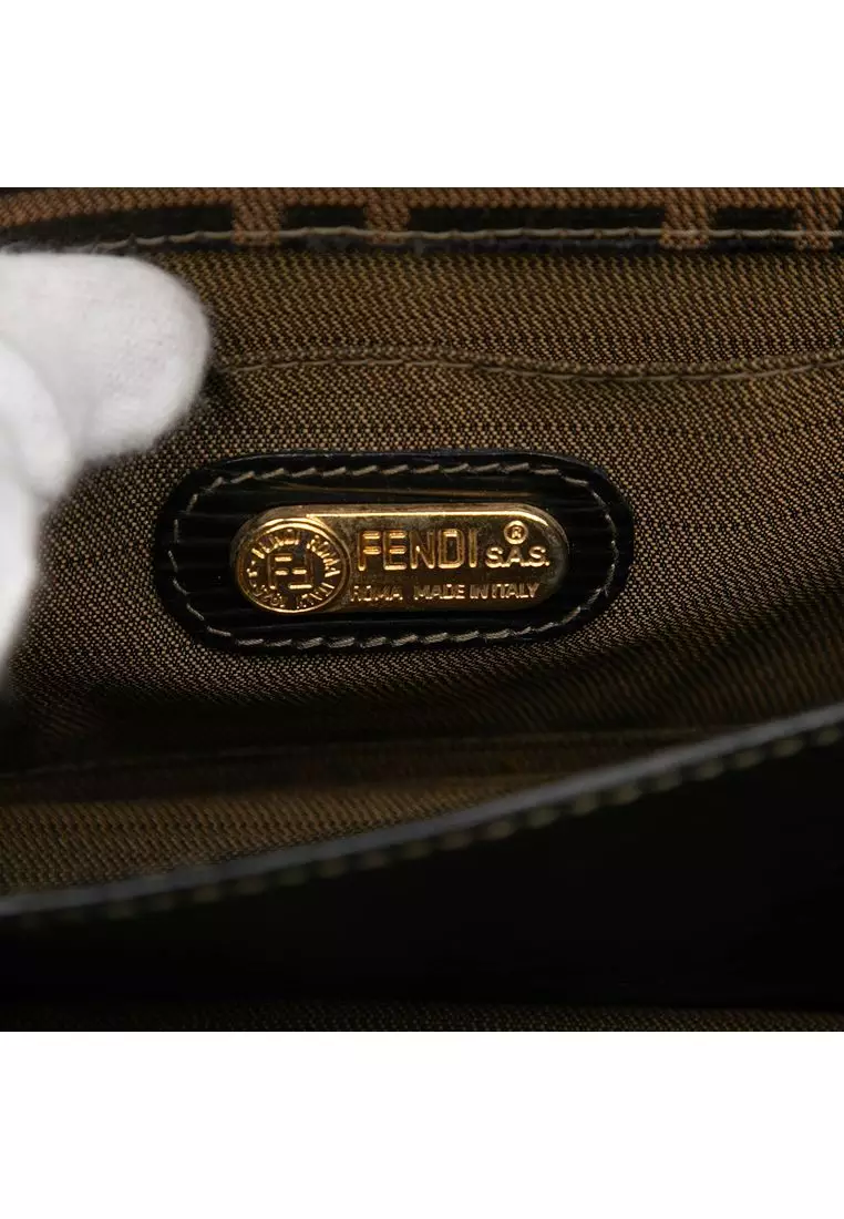 Pre-Loved Fendi Zucca Canvas Flap Crossbody