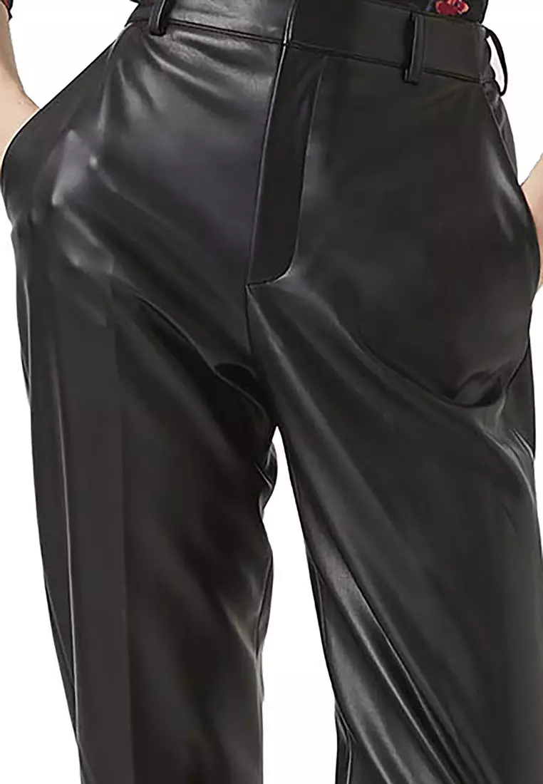 Pu on sale black trousers