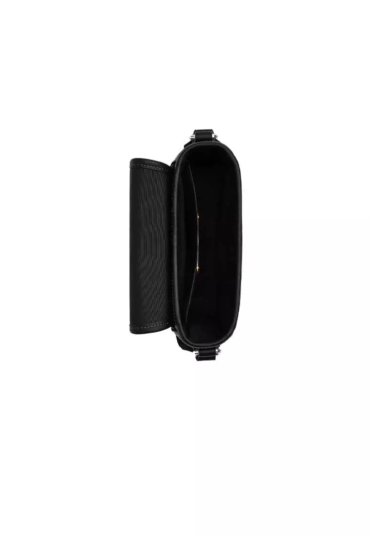 Lucas Crossbody Bag In Signature Jacquard Charcoal/Black CAT13