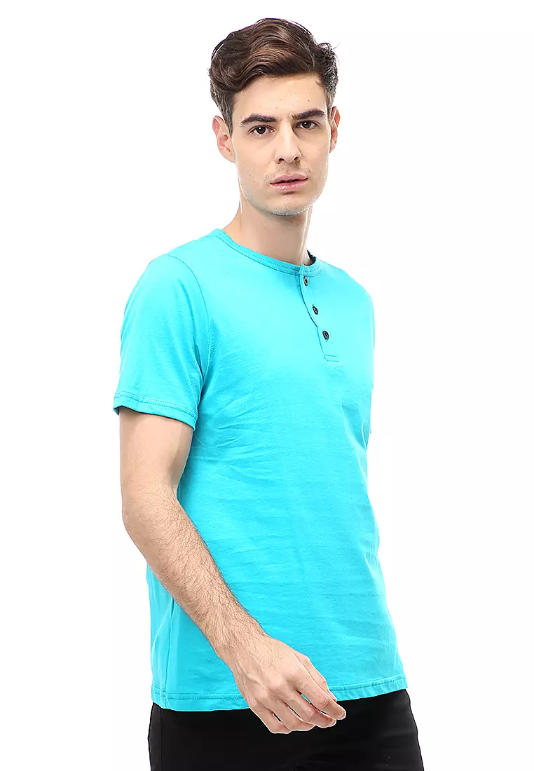 Jack T-Shirt Atasan Kasual Kaos Polos Pria Model Kancing Lengan Pendek Material Cotton ORIGINAL