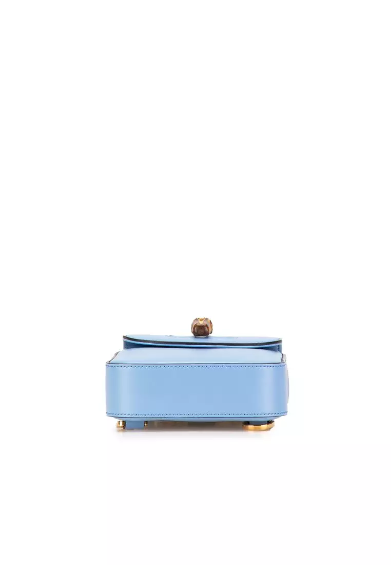 Pre-Loved Gucci Mini Calfskin Bamboo Top Handle Bag