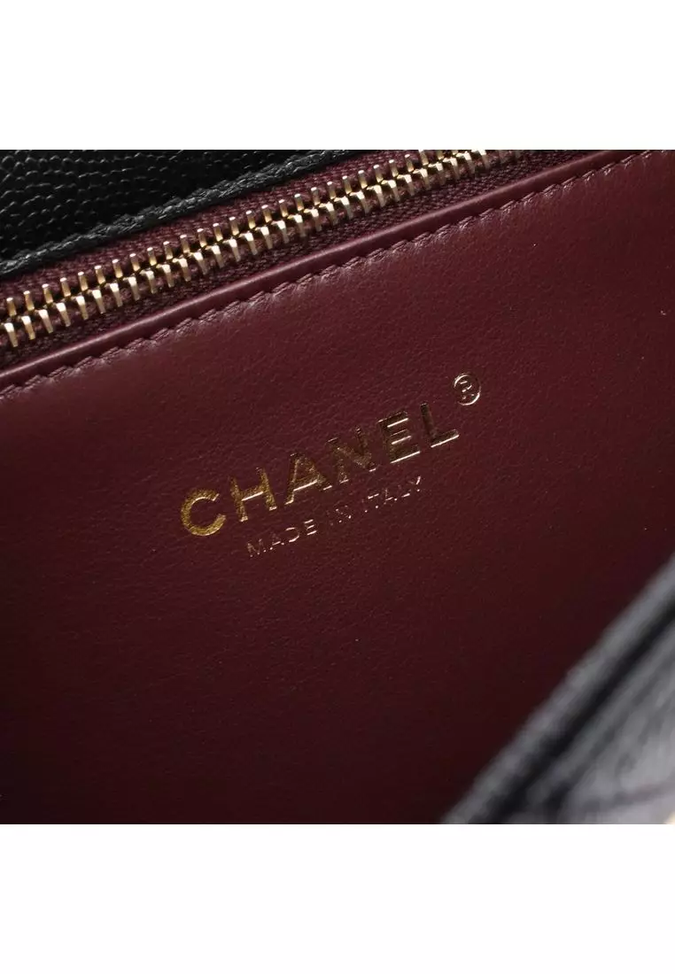 Pre-Loved Chanel Cc Caviar Square Chain Backpack