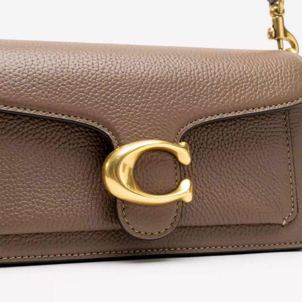 Tabby 20 Polished Leather Shoulder Bag Dark Stone