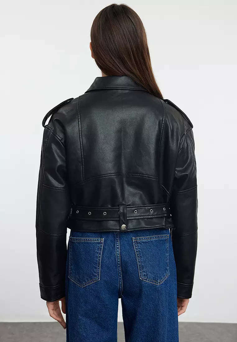 Asos Stradivarius Stradivarius Zara Oversized Faux Leather Jacket