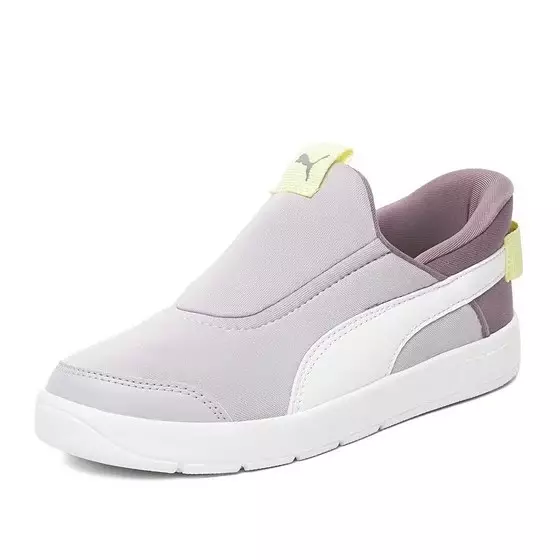 PUMA Courtflex V3 Sliptech Ps 39973408 - Sepatu Anak (Ungu)