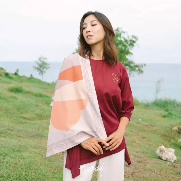 Mooi Tunik Wanita Atasan Wanita Mecca Tunik - Dusty Pink