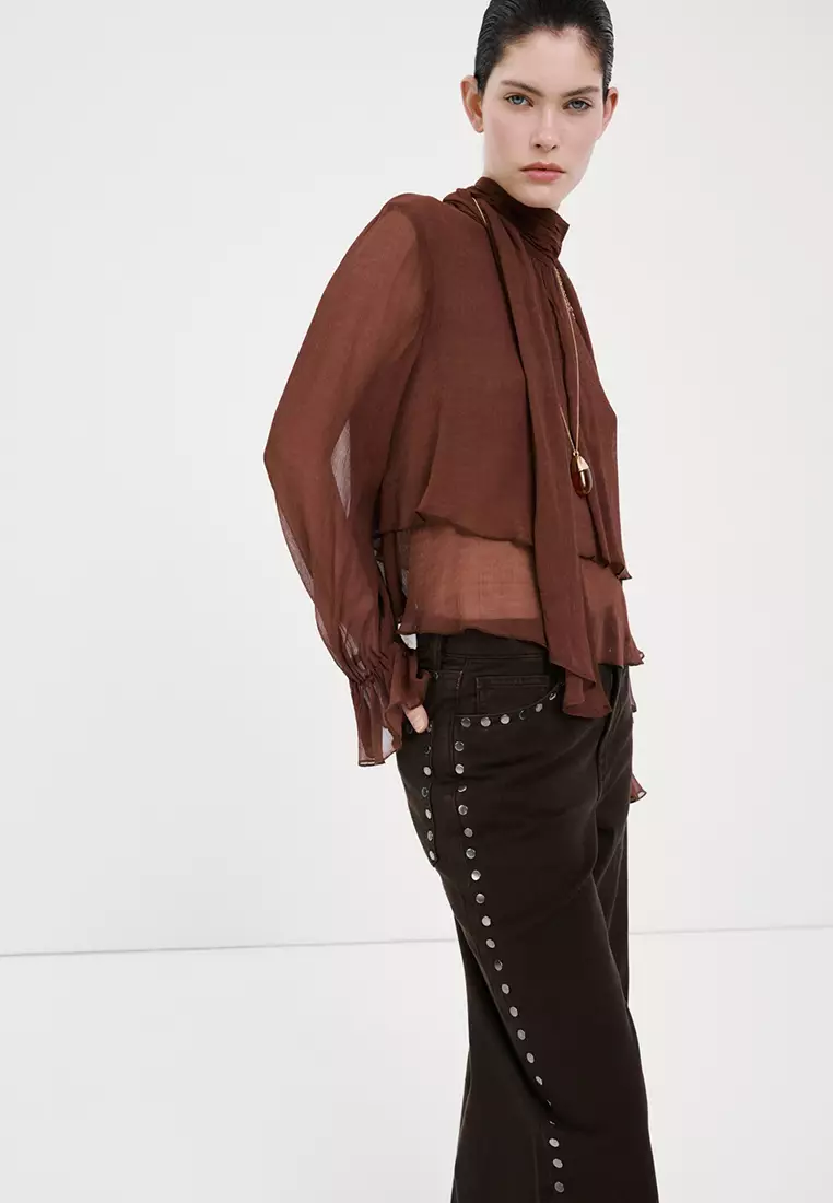 Wide Leg Studded Jeans
