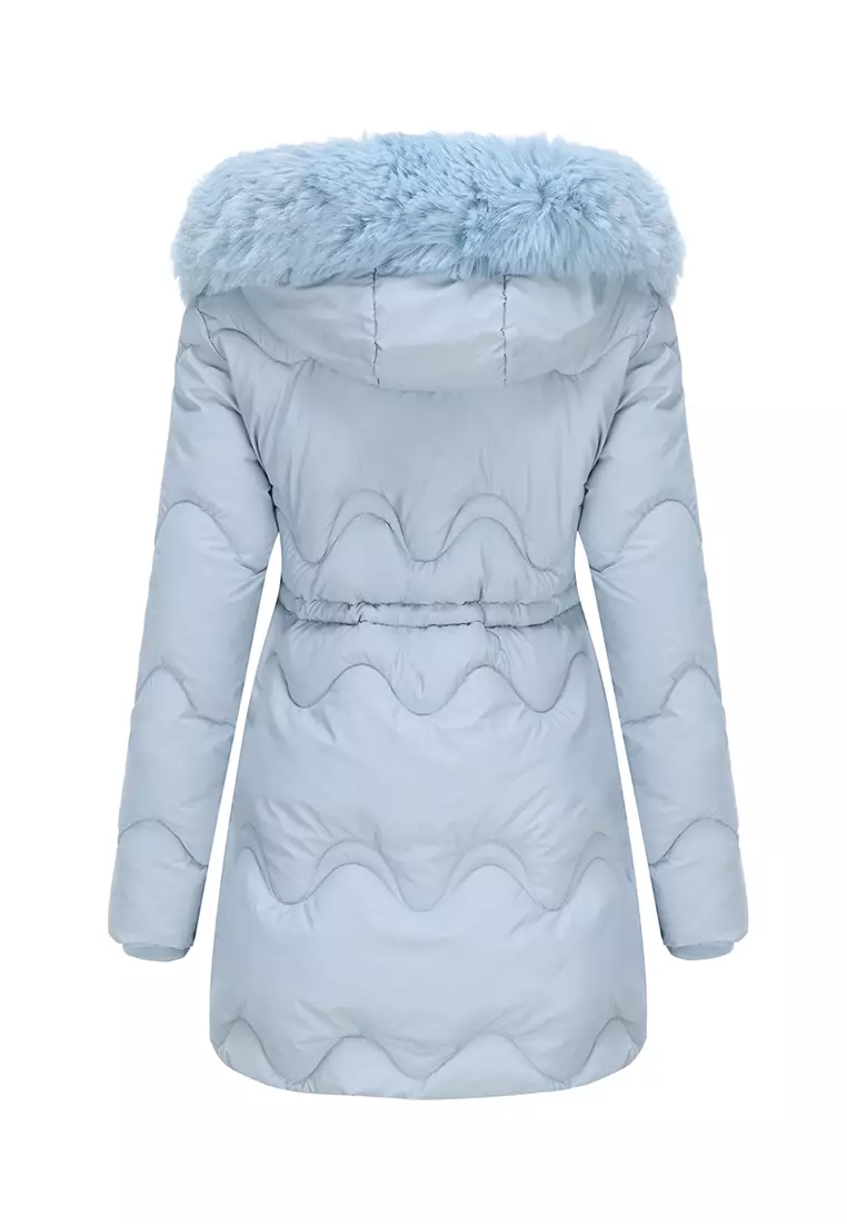 Detachable Faux Fur Collar Hooded Coat AD82303