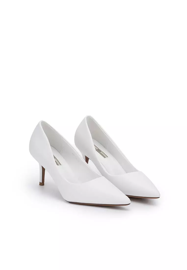 White pointed sale court shoes