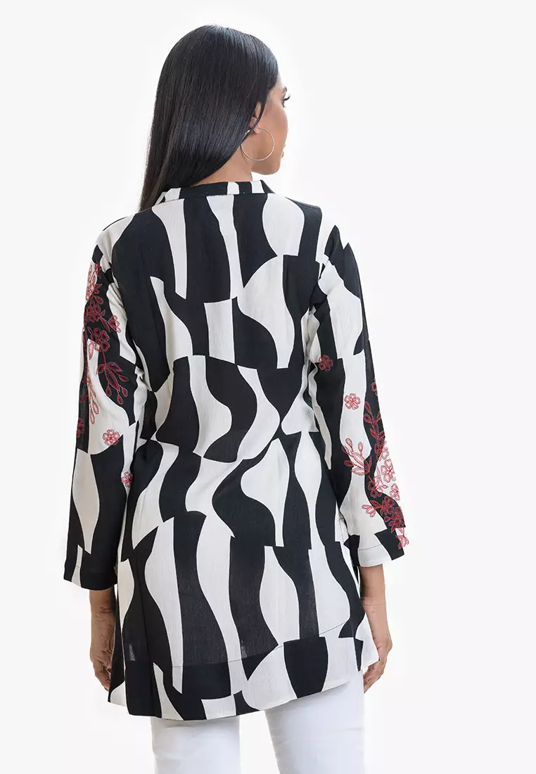 Le Reve 女士棉质高低摆束腰上衣