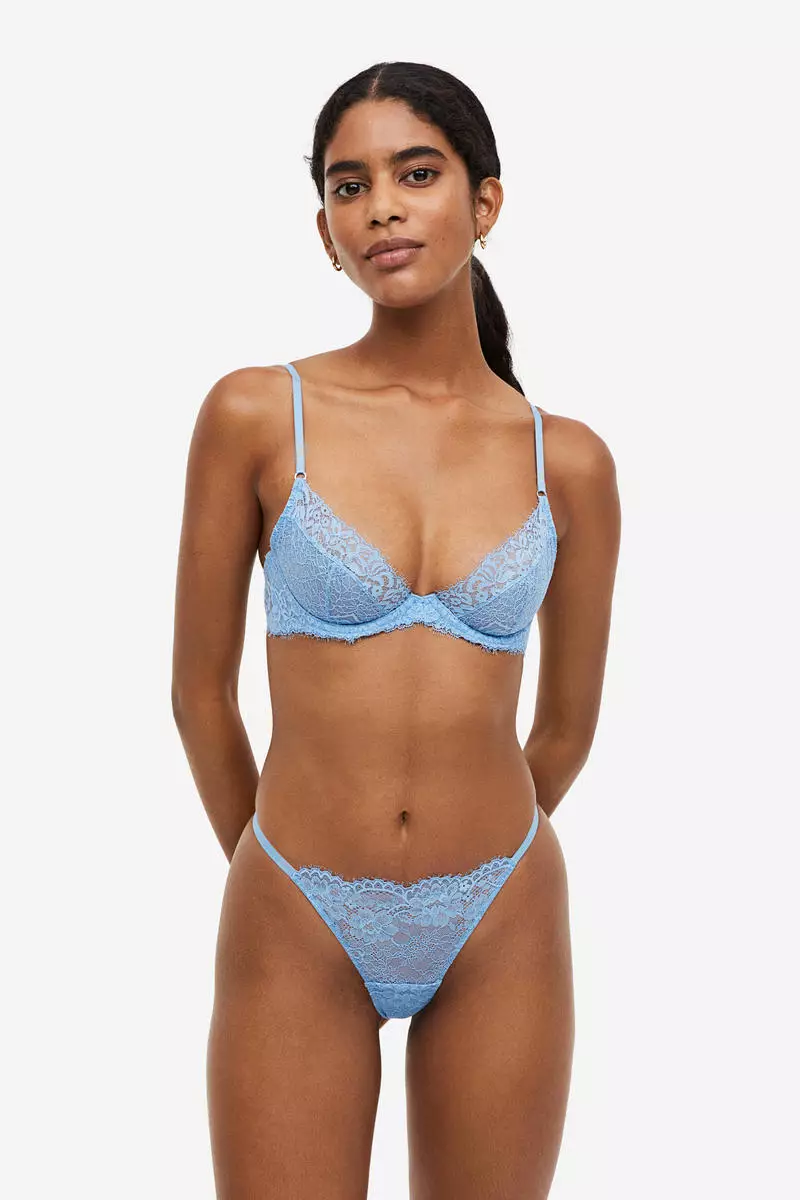 Buy H&M Non-padded underwired lace bra Online