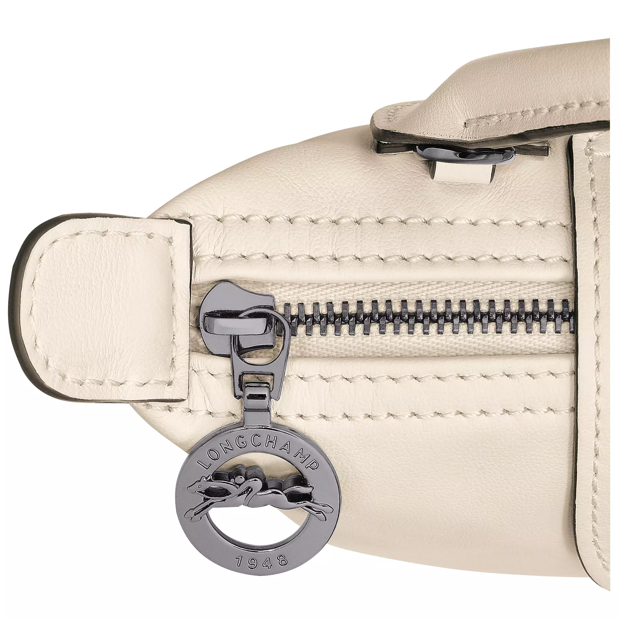 Le Pliage Xtra XS Leather Pouch - White Ecru