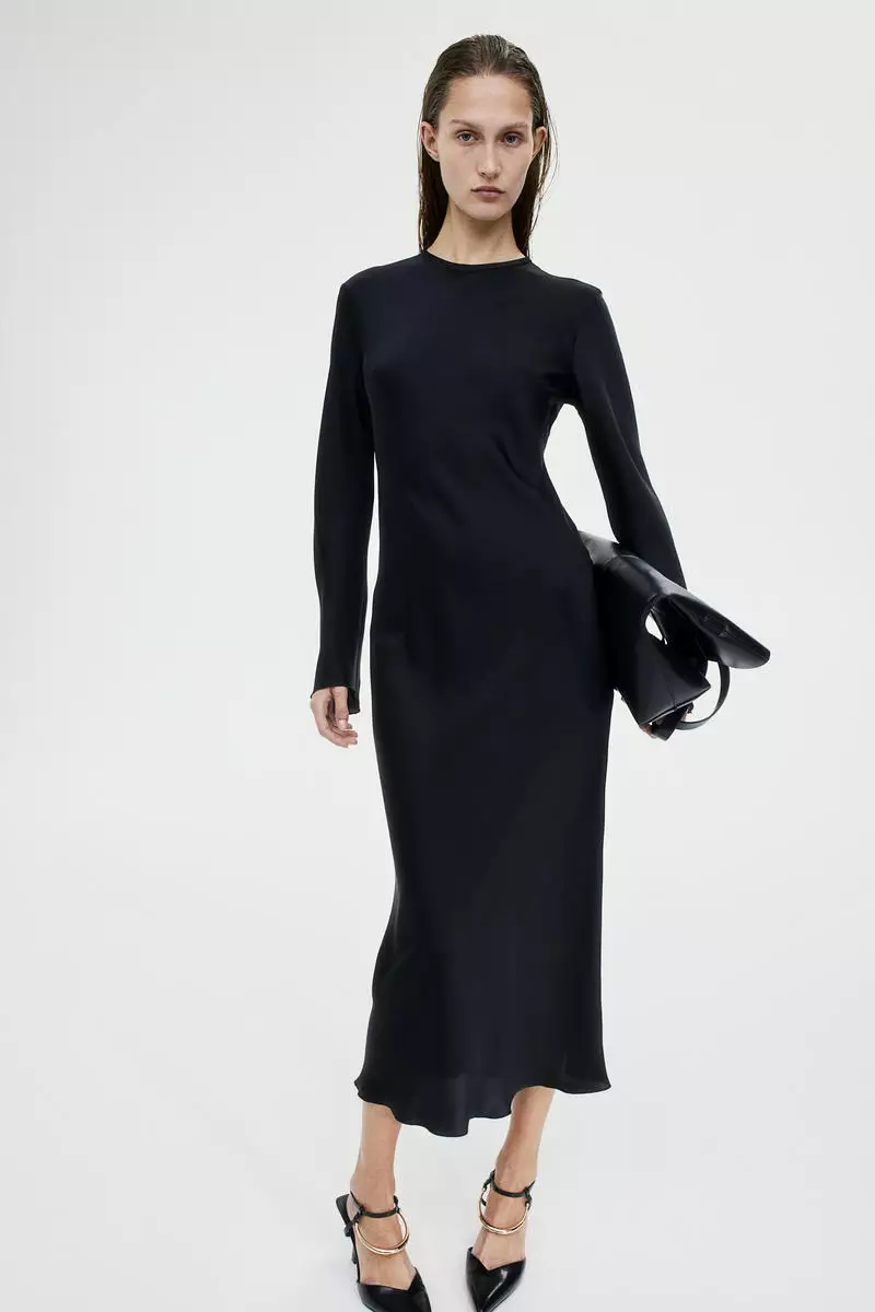 H&m black midi dress on sale