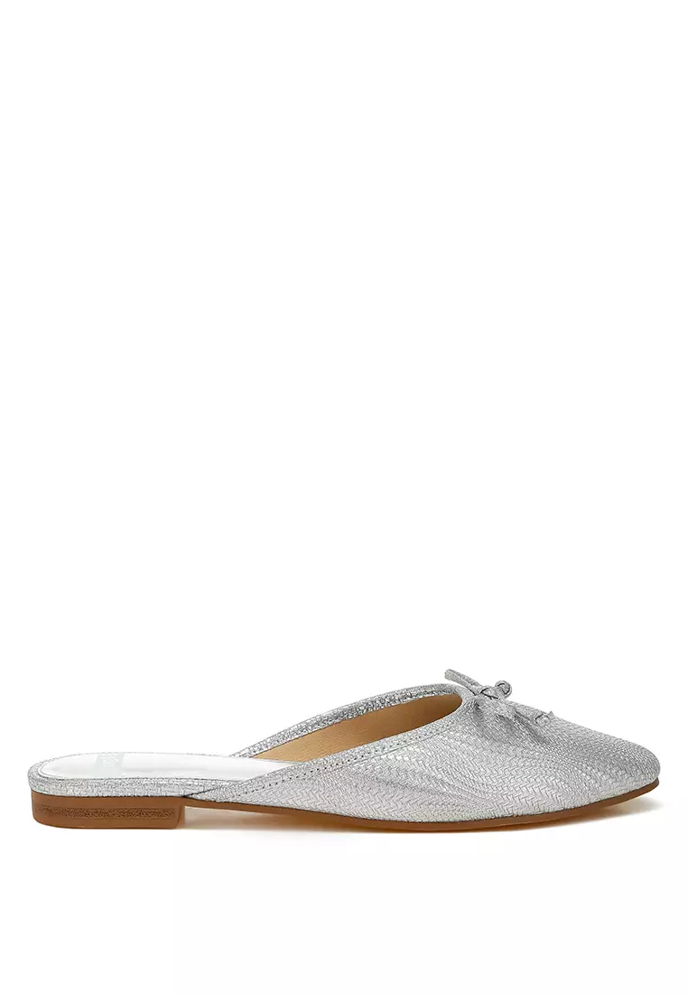 Discount on Rag & CO.  shoes - SKU: Party Bow Slip-On Mules in Silver