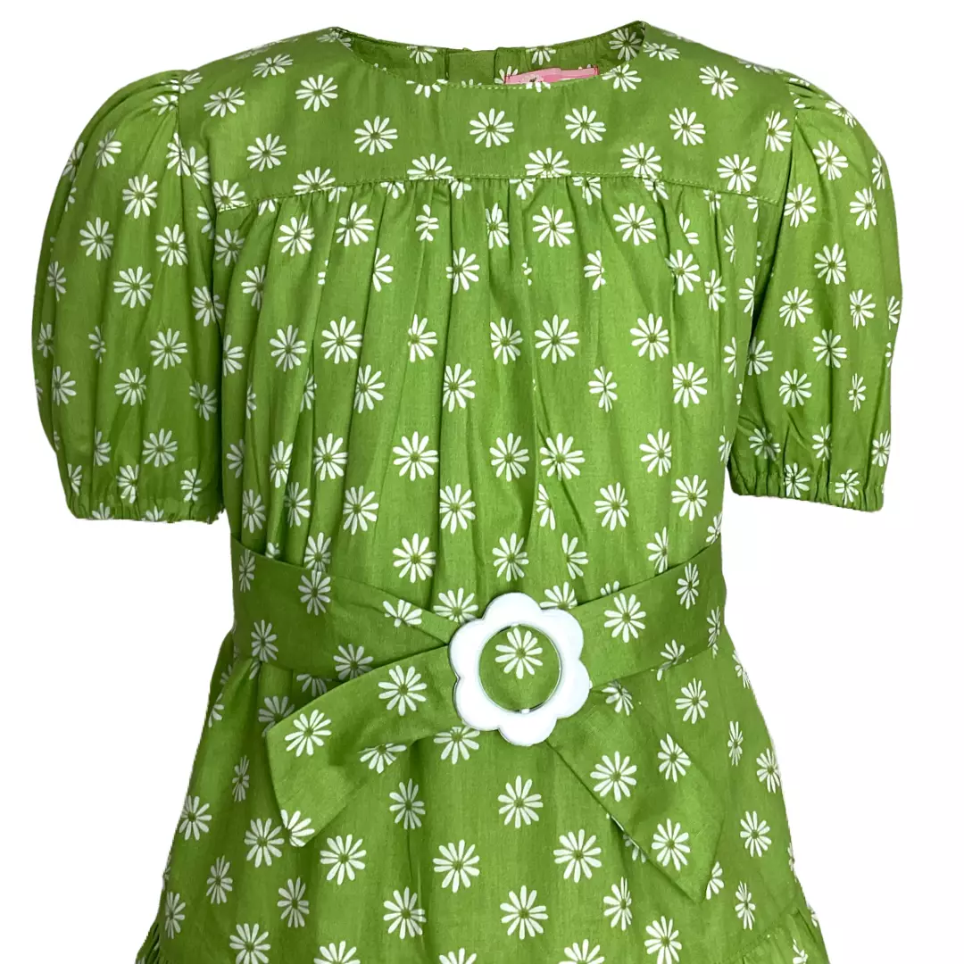 Pingu Dress Anak Perempuan Polkadot Pendek Hijau 90502028