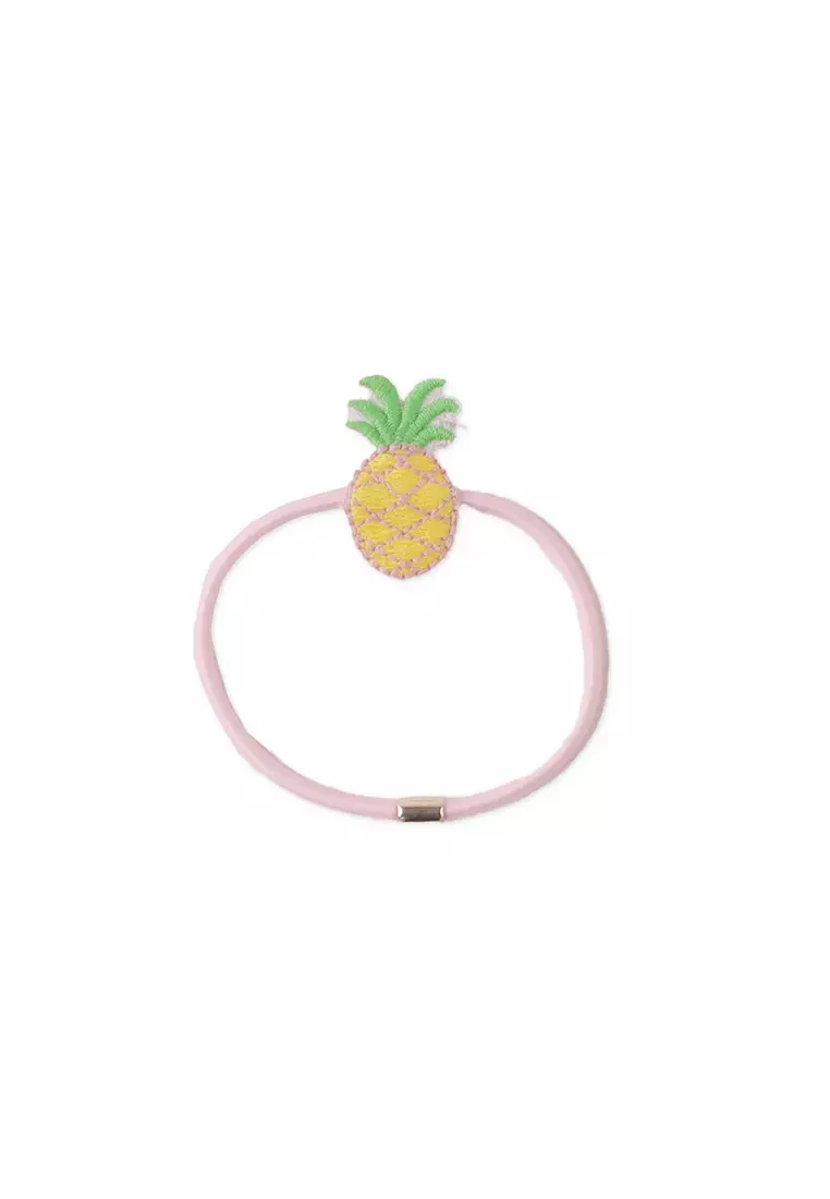 Girls Hair Ties Set With Embro Patch And Acrylic Fruit