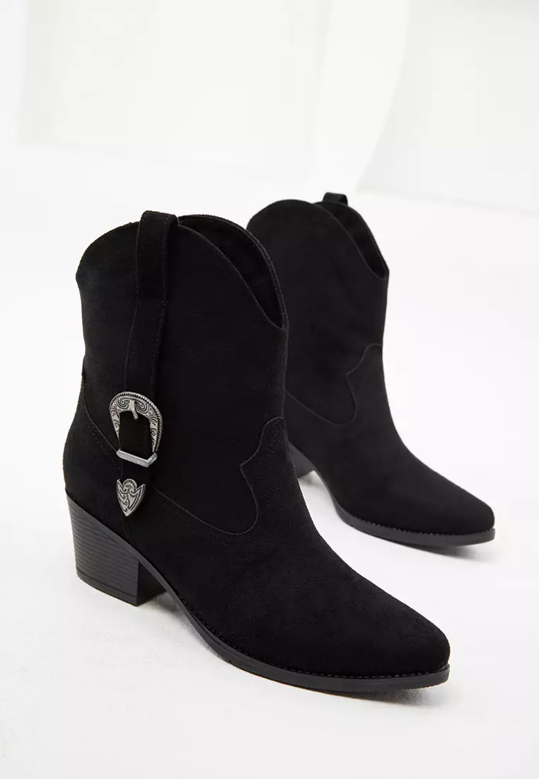 Black Suede Women's Boots & Bootie 20116