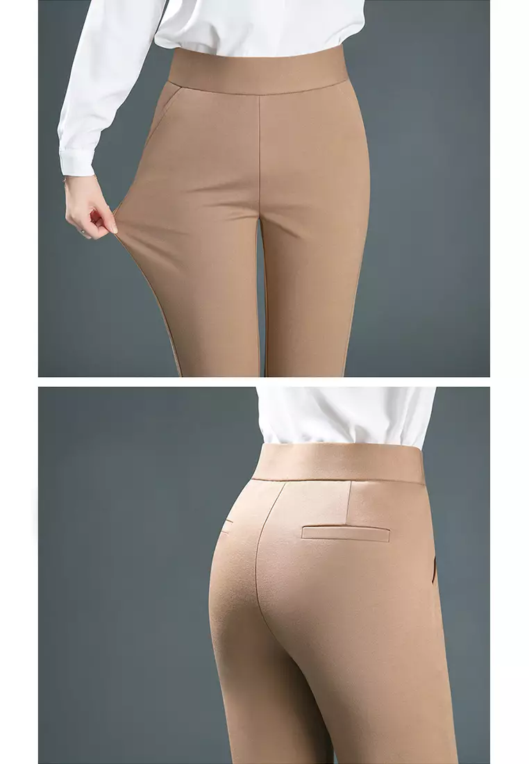 High Waist Elastic Straight Pants WSH2087
