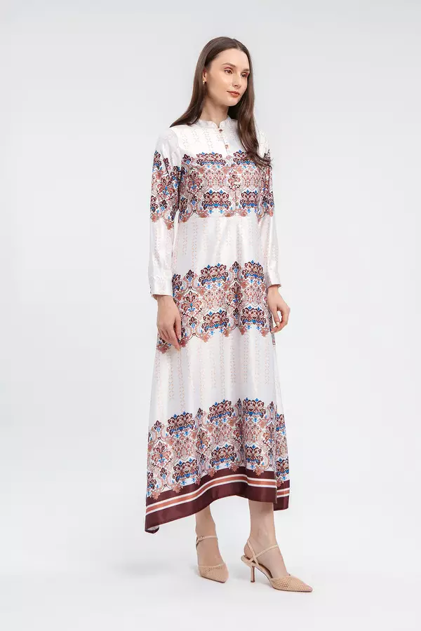 MINIMAL - Marimar - Gaun Motif Etnik - Brown Warna Brown