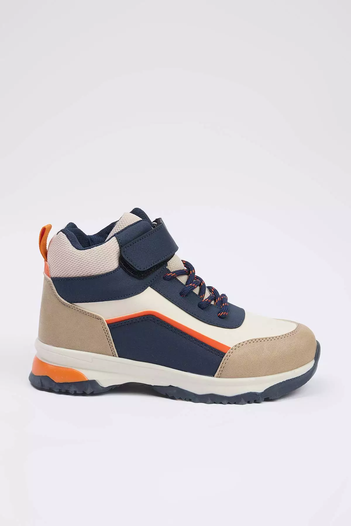 Navy Blue Color Block Velcro Detailed Big Boy Kids Trekking Boots Takaw26Bo00004