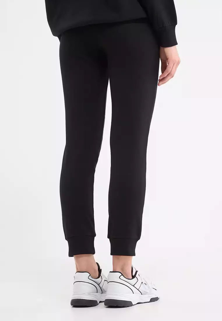 Elasticated Ribbed Band Sweatpants For Women