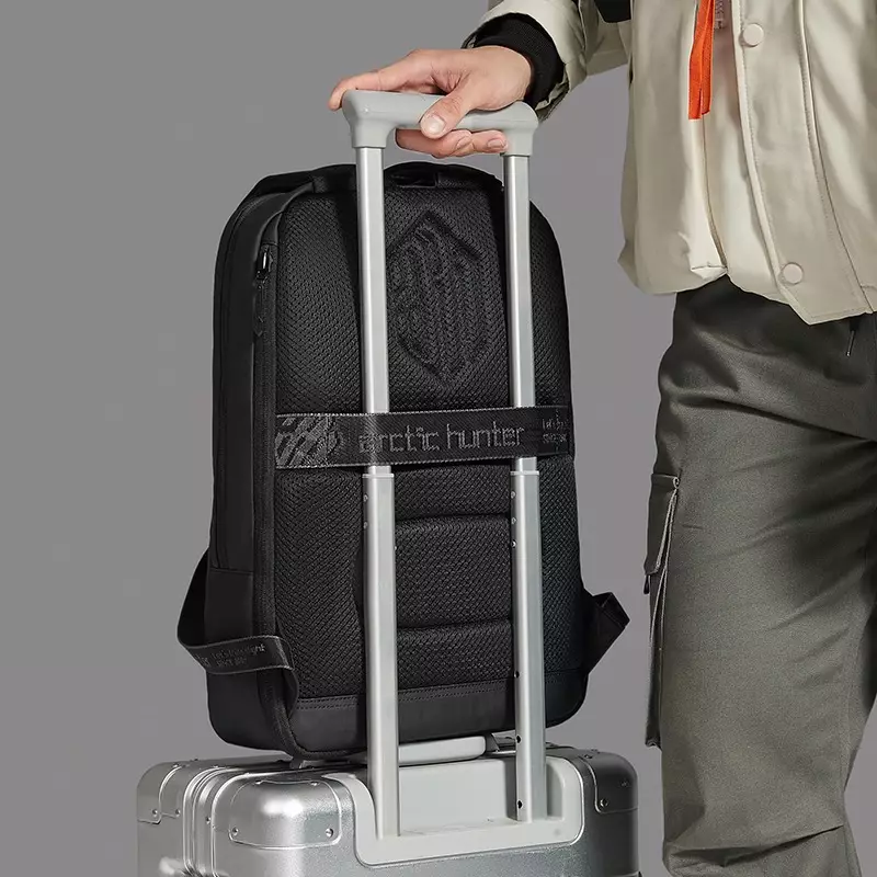 B00529 Arctic Hunter Tas Ransel Backpack Laptop 15.6 Inch Expandable - BLACK