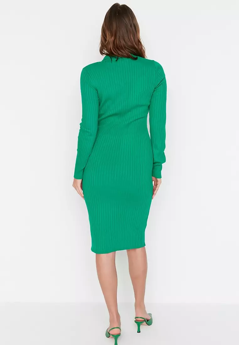 Long Sleeves Knit Polo Dress