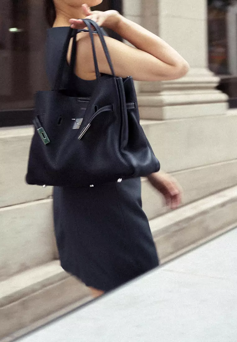 SAOIRSE Soft Structural Belt Tote Bag - Beige