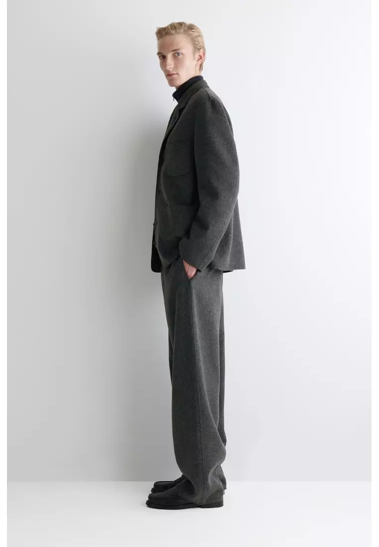 UNSTRUCTURED SPLIT WOOL BLAZER