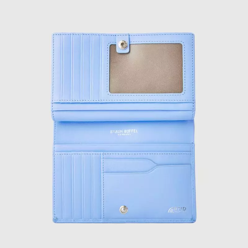 X 2 FOLD 3/4 WALLET WITH EXTERNAL COIN COMPARTMENT