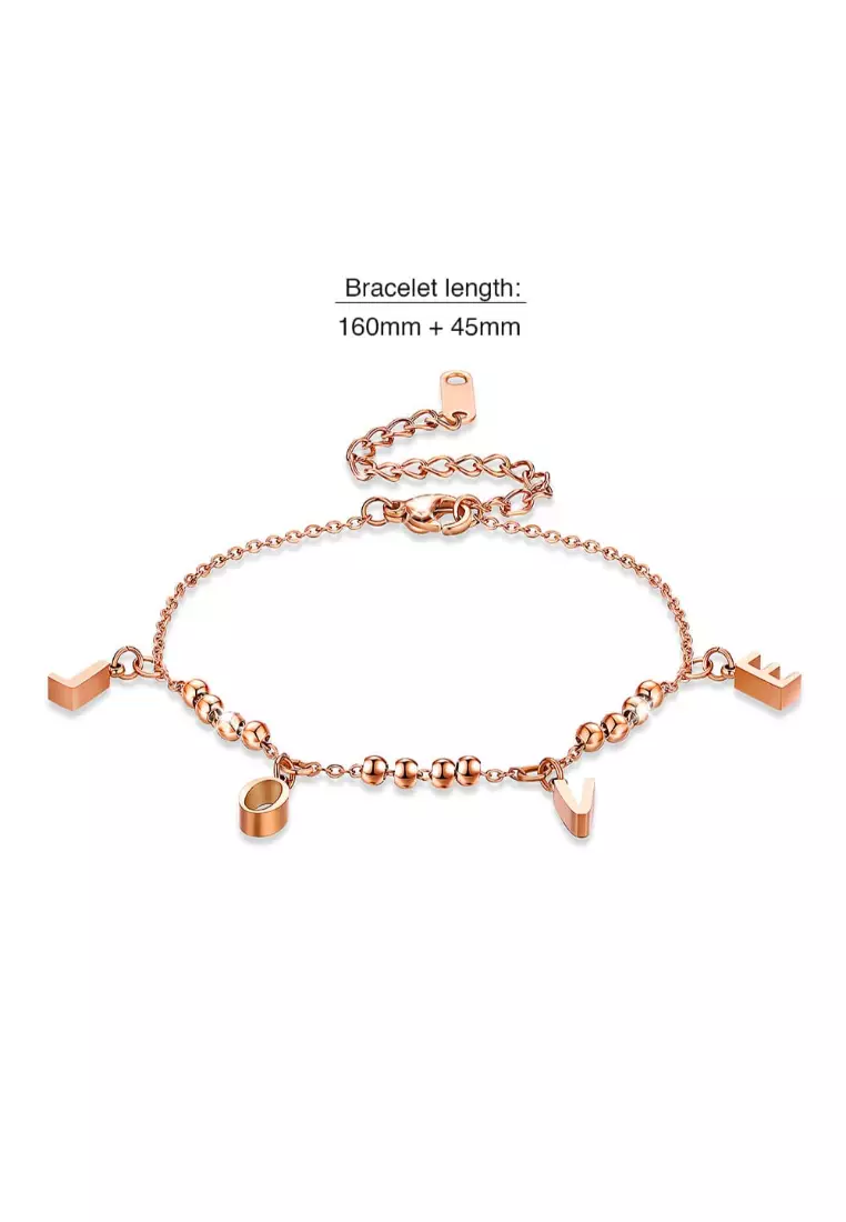 Love Charm Bracelet in Rose Gold